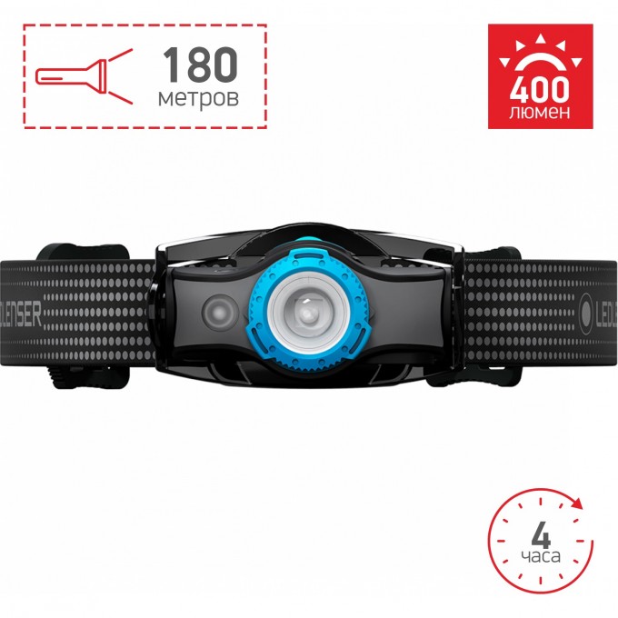 Аккумуляторный налобный фонарь LED LENSER MH5 черно-голубой 502145 Аккумуляторный налобный фонарь LED LENSER MH5 черно-голубой 502145